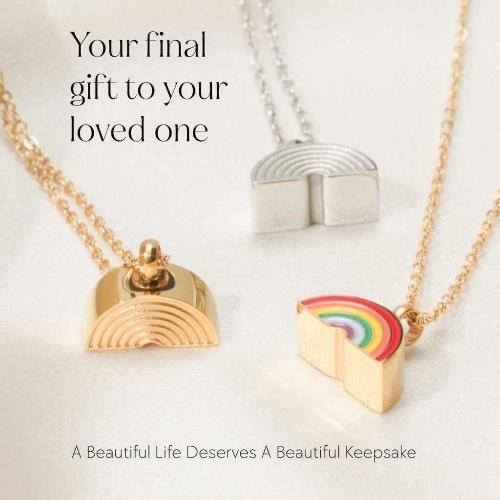 Rainbow - Memorial Necklace for Human Ashes - Silver