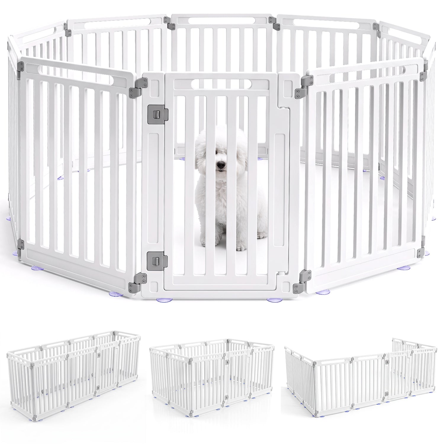 Dog Playpen 10 Panel 31.5" Height Indoor Outdoor Pet Fence White