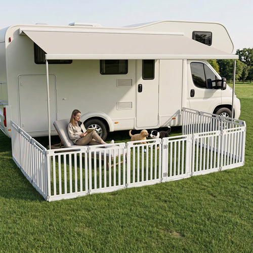 12-Panel Dog Playpen 31.5" Height Indoor Outdoor Pet Fence White