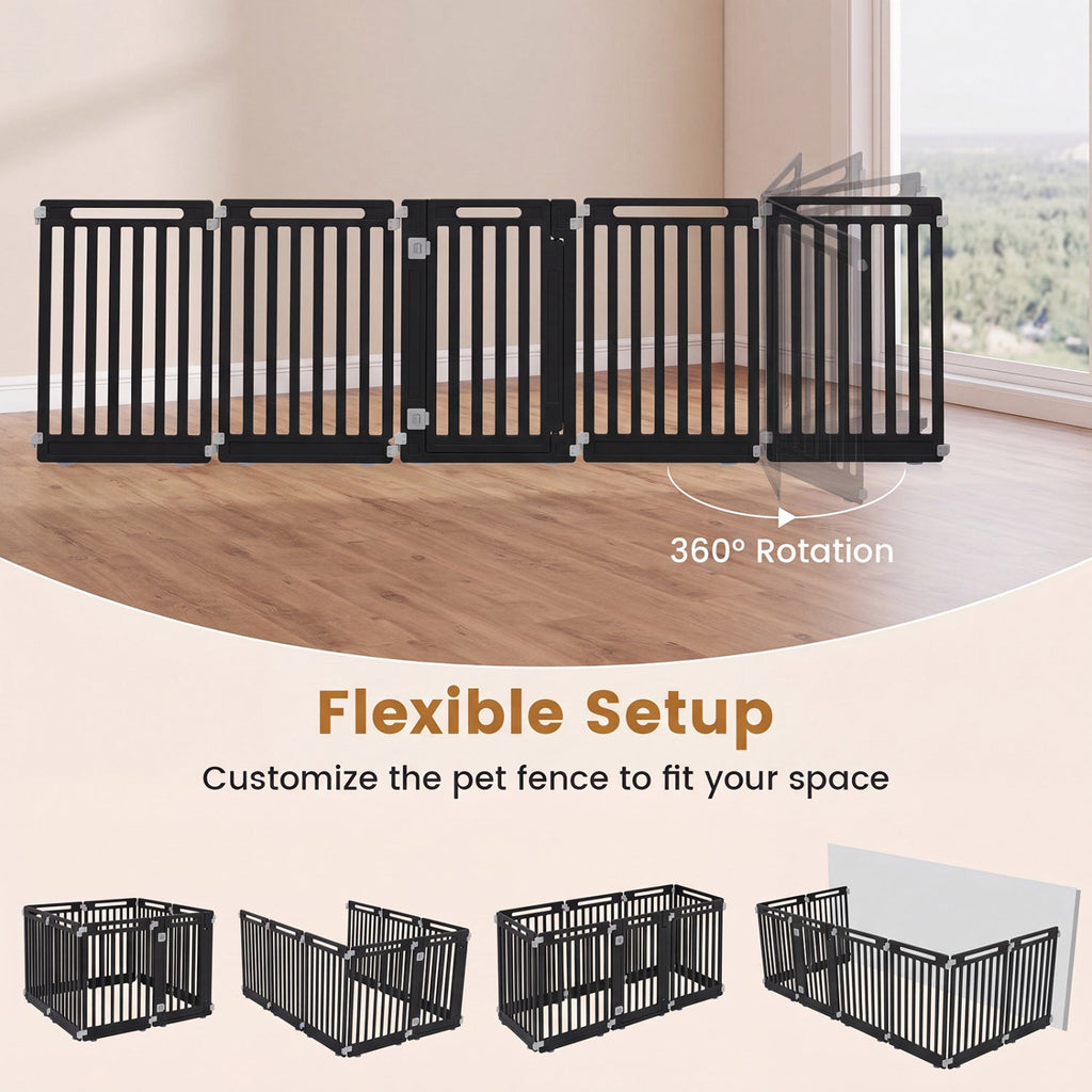16-Panel Dog Playpen 31.5" Height Indoor Outdoor Pet Gate