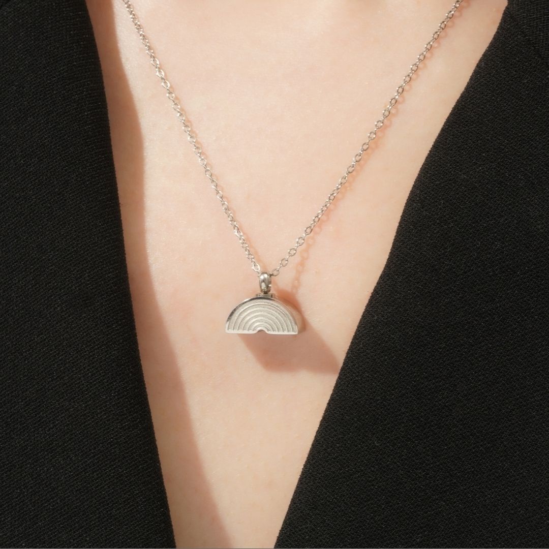 Rainbow - Memorial Necklace for Human Ashes - Silver