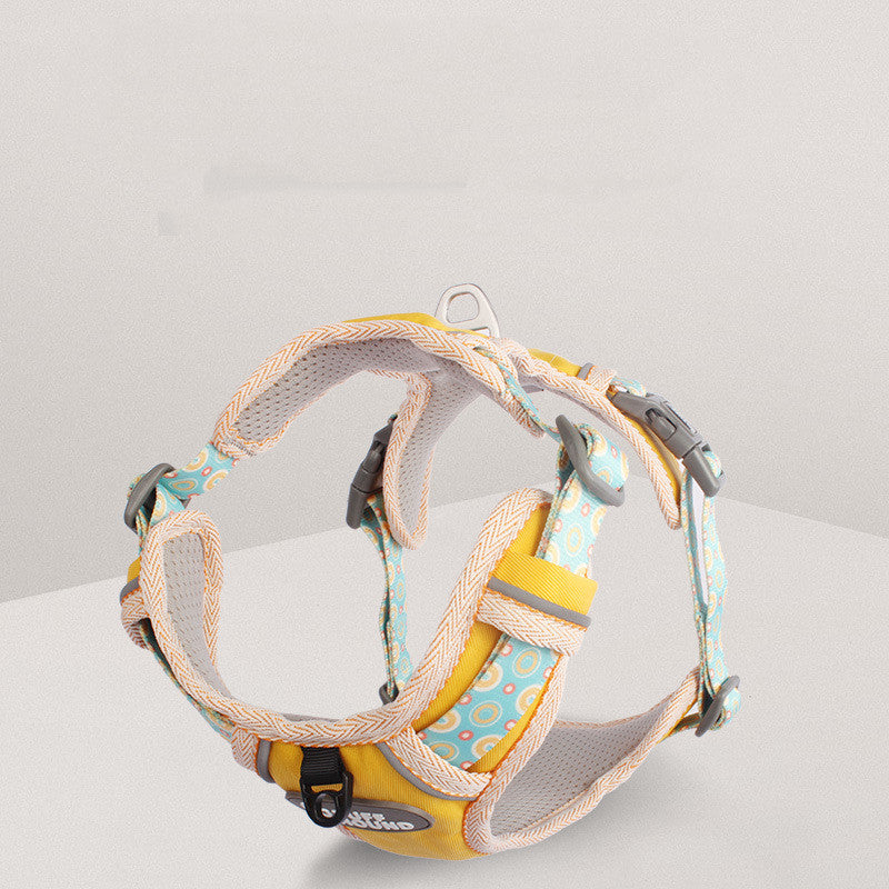 Fashion Minimalist Dog Chest Harness & Leash Set – Nylon | XS–XL | 4 Colors