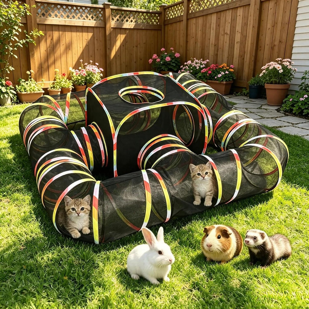 5-in-1 Outdoor Cat Enclosure with Tunnels, Portable Pop-Up Catio Playpen 5 In 1 Haven(11.8"W)