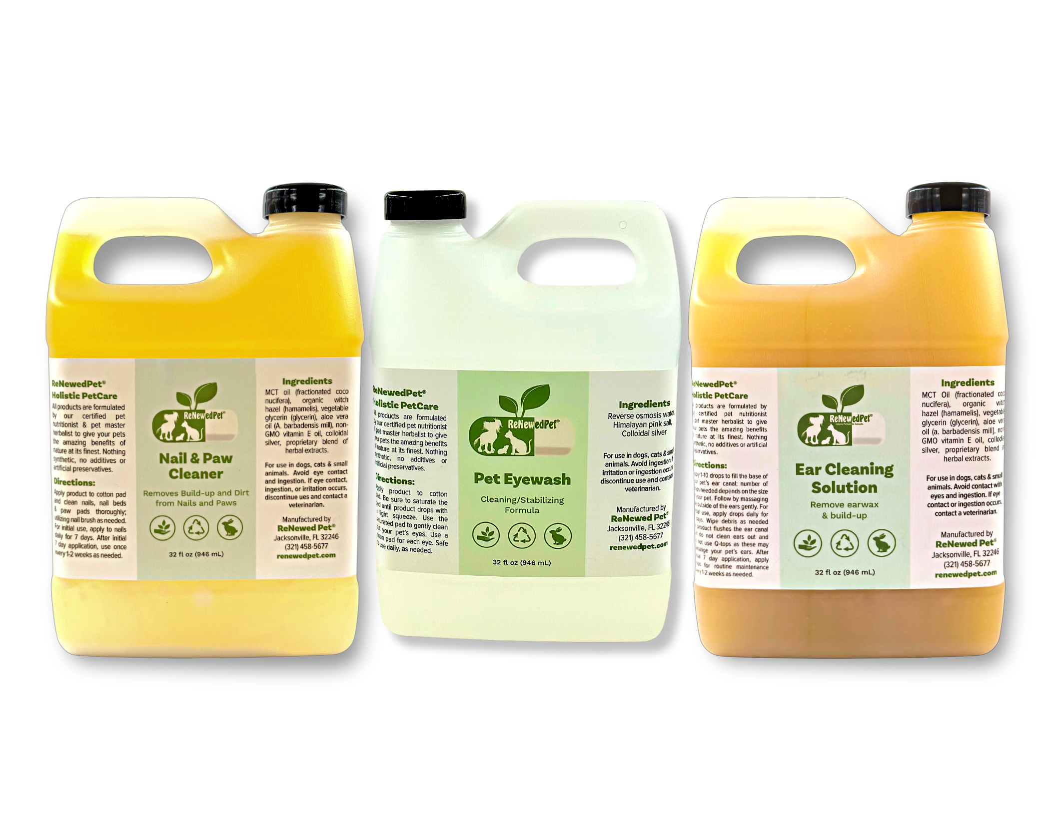 4-ALL PETS EAR, NAIL & EYEWASH KIT 32 OZ. KIT ($5.40 oz.) NO COTTON PADS
