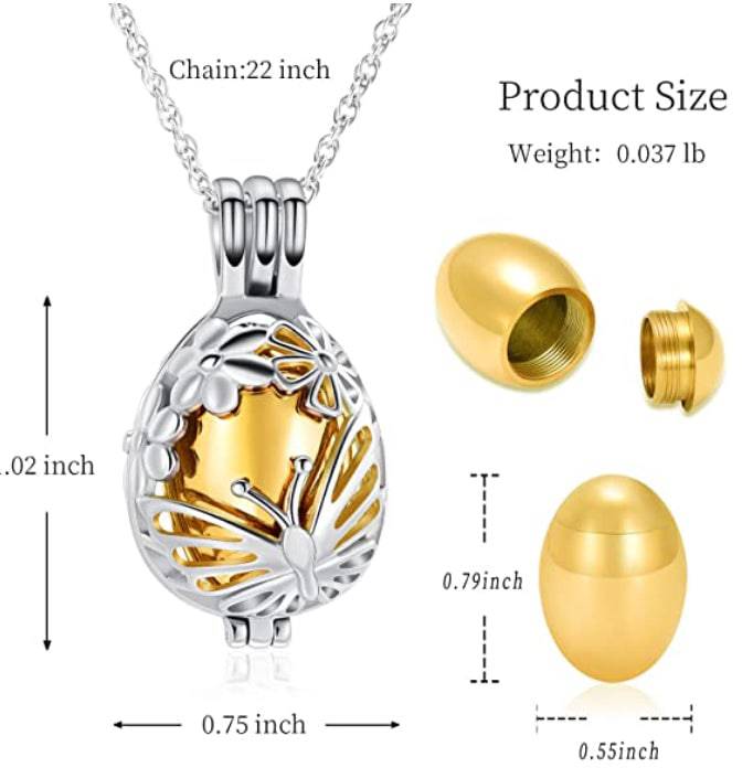 Butterfly Locket Cremation Jewelry Pendant