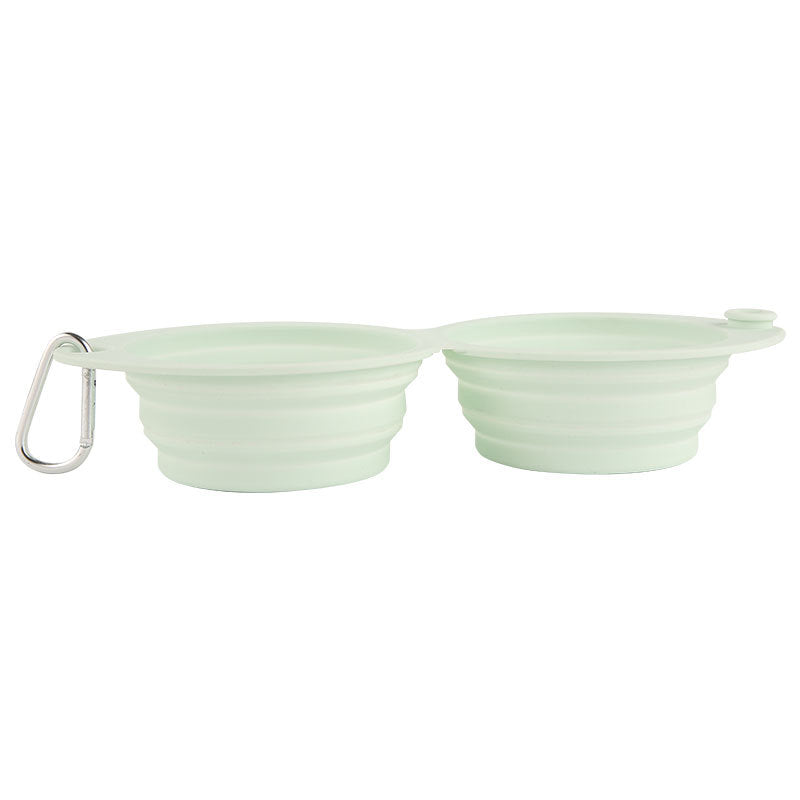 Pet Silicone Foldable Bowl Outdoor Portable Feeding Light green 30x13.4x5CM
