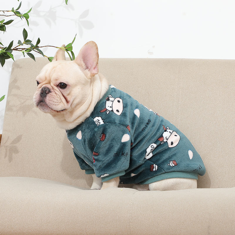 Fashion Personality French Plush Pajamas Pets Dark green cow
