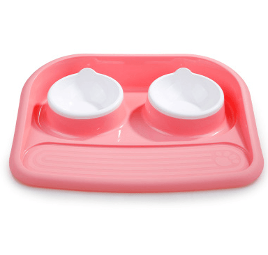Eco-Friendly Dual-Purpose Pet Bowl - Non-Slip, Anti-Knock Design For Hassle-Free Feeding And Hydration Pink