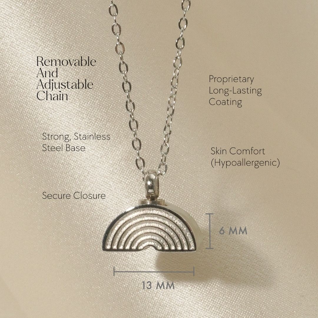 Rainbow - Memorial Necklace for Human Ashes - Silver