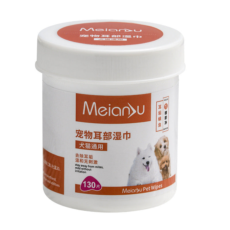 Ear Cleaning Eyes Cleaning Tear-removing Cleaning Wipes For Pets Ear Cleaning 130 Pieces