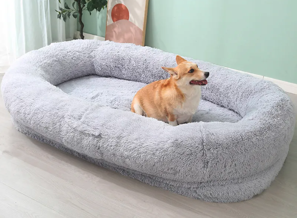 Human-sized Washable and Removable Dog Bed Light Gray 165X95X30CM