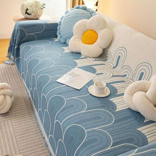 Boho Chic Pet Sofa Cover: Stylish & Pet-Friendly Protect Furniture City In The Sky-Blue