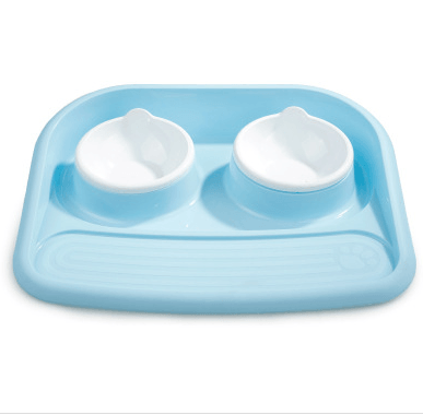 Eco-Friendly Dual-Purpose Pet Bowl - Non-Slip, Anti-Knock Design For Hassle-Free Feeding And Hydration Blue