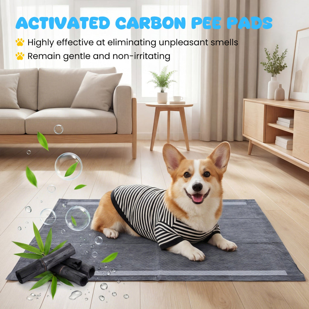 35.5" x 24" Charcoal Dog Pee Pads 6-Layer for Dogs