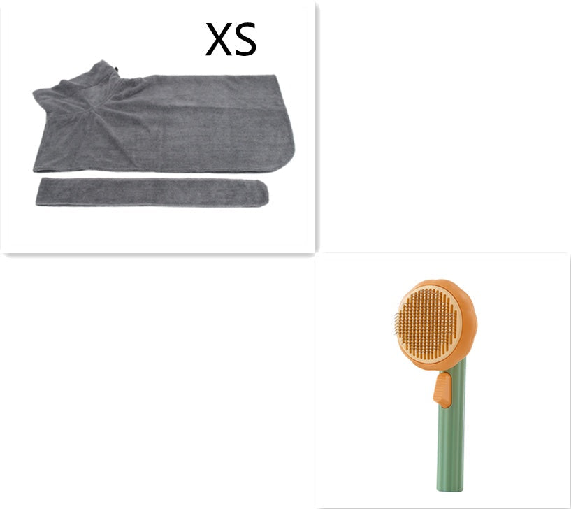 New Pet Cat Brush Hot Selling Hand-held Steel Wire Self-cleaning Comb Looper For Hair Removal Green Grey XS