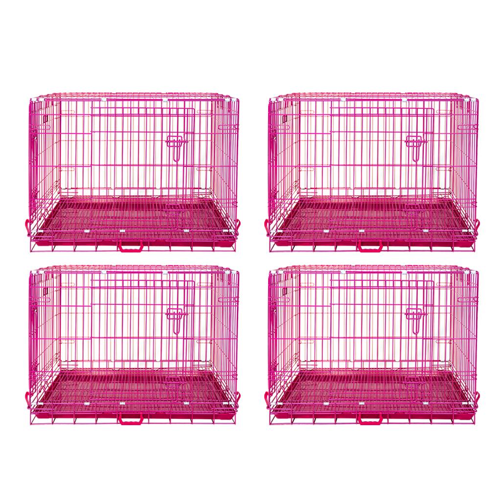24-42" Collapsible Pink Dog Crate RED24-42 36 Inch 4 Pack
