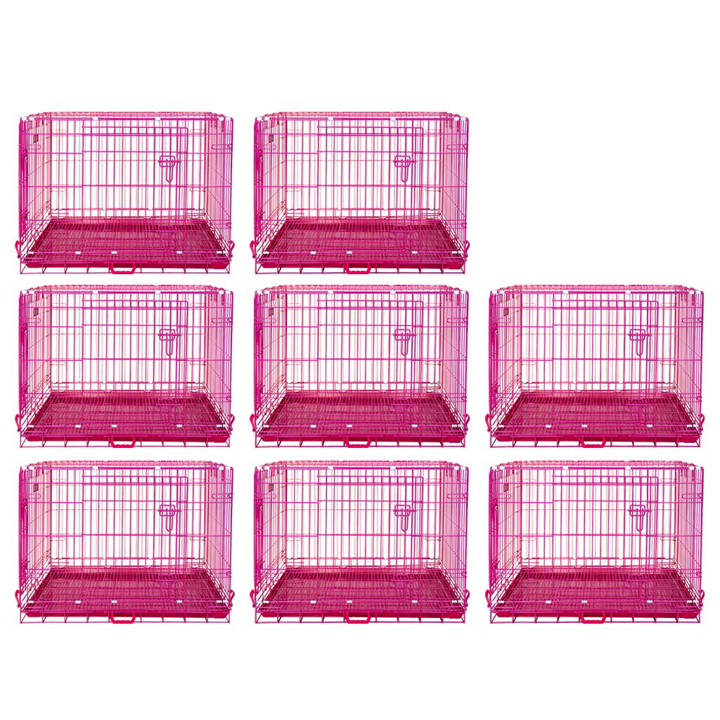 24-42" Collapsible Pink Dog Crate RED24-42 36 Inch 8 Pack