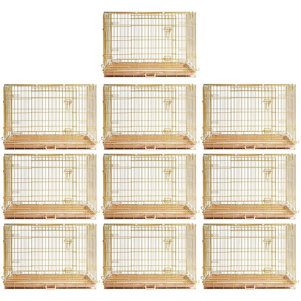 24-42" Collapsible Copper Gold Dog Crate GLD24-42 36 Inch 10 Pack