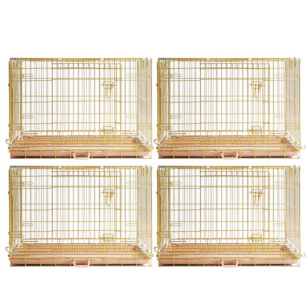 24-42" Collapsible Copper Gold Dog Crate GLD24-42 36 Inch 4 Pack