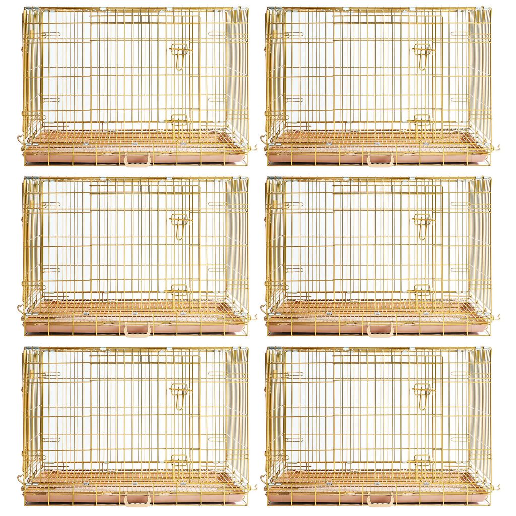 24-42" Collapsible Copper Gold Dog Crate GLD24-42 36 Inch 6 Pack