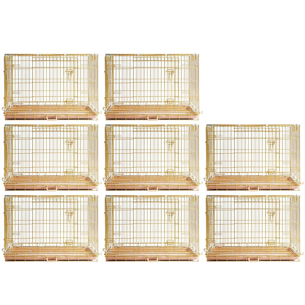24-42" Collapsible Copper Gold Dog Crate GLD24-42 36 Inch 8 Pack