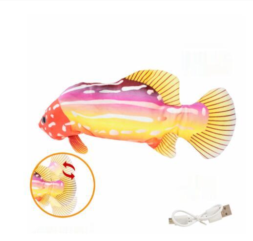 Electric Funny Cat Simulation Fish Beating Usb Jumping Cat Toy Tropical Fish