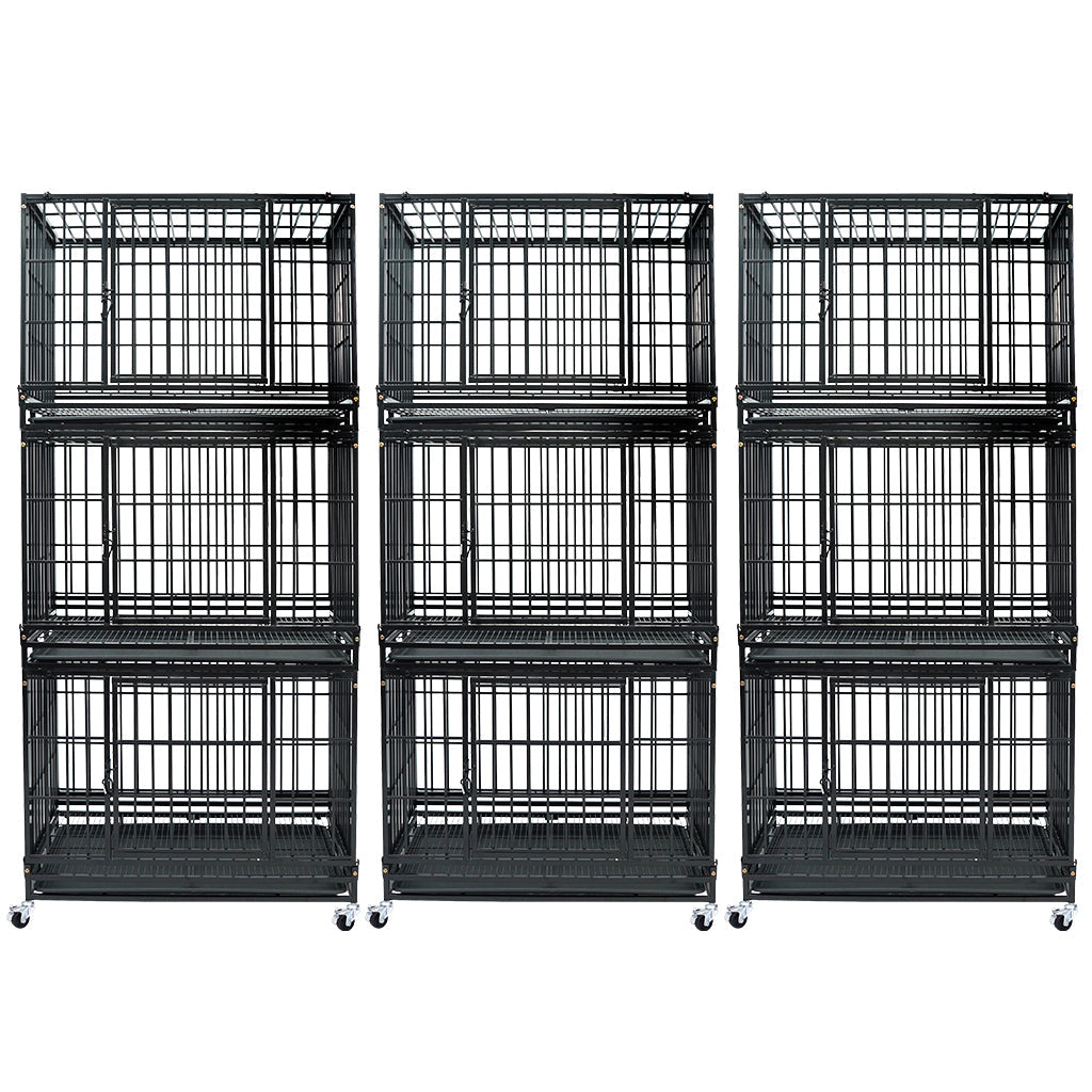 37" Stackable Heavy Duty Dog Kennel 371D04 9 Pack
