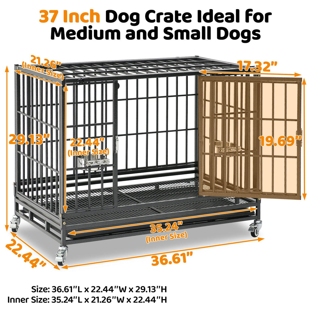37" Stackable Heavy Duty Dog Crate 371D03 1 Pack