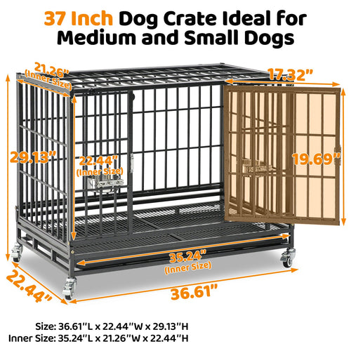 37" Stackable Heavy Duty Dog Crate 371D03 1 Pack