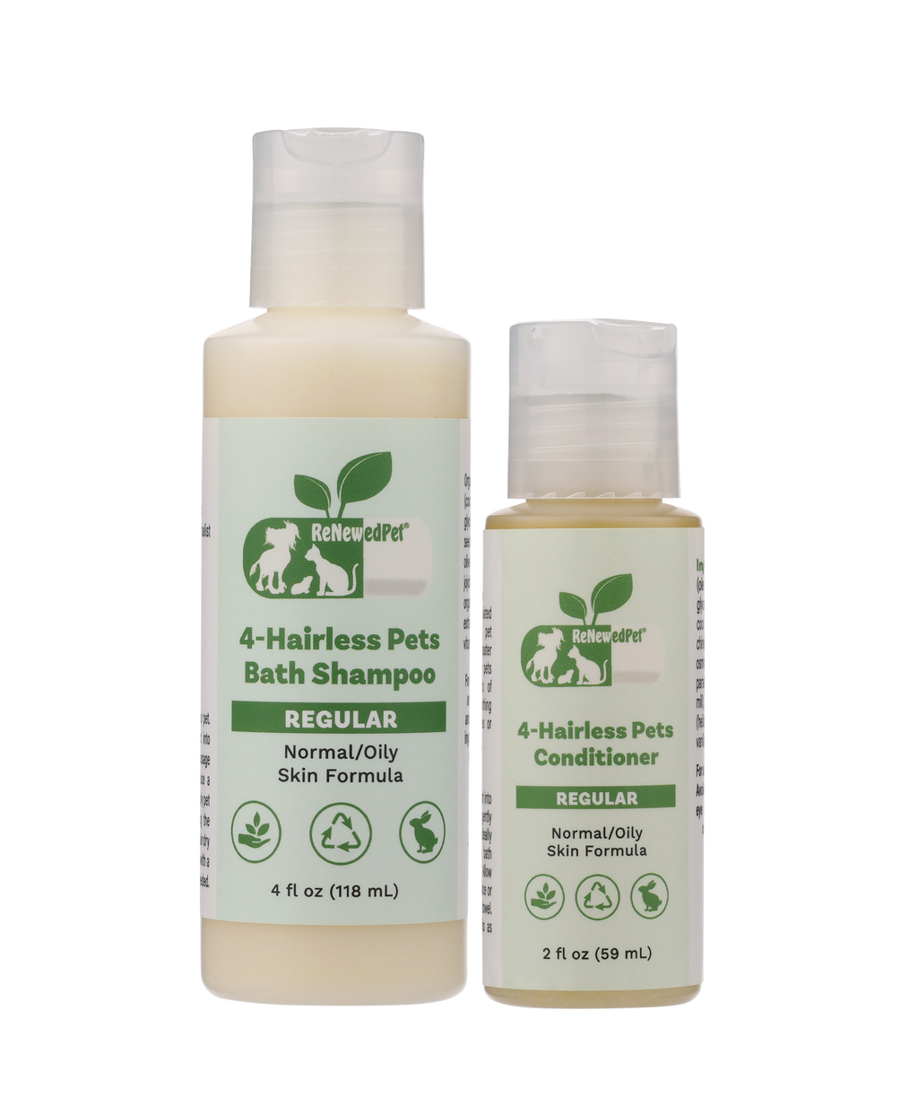 4-HAIRLESS PETS PETS REGULAR SHAMPOO & CONDITIONER HALF SIZE ($4.82 oz.)