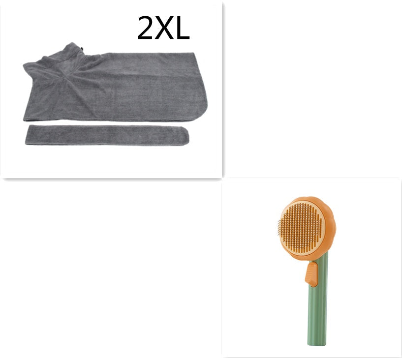 New Pet Cat Brush Hot Selling Hand-held Steel Wire Self-cleaning Comb Looper For Hair Removal Green Grey 2XL