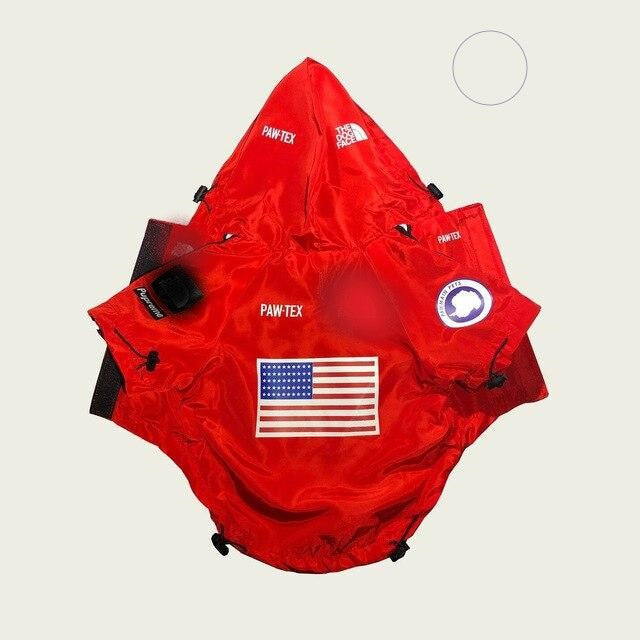 The Dog Face Windproof Waterproof Reflective Pet Cat Dog Jacket Red