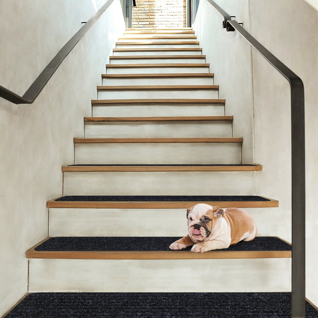 15 Pieces 30 x 8 Inch Slip Resistant Soft Stair Treads Carpet