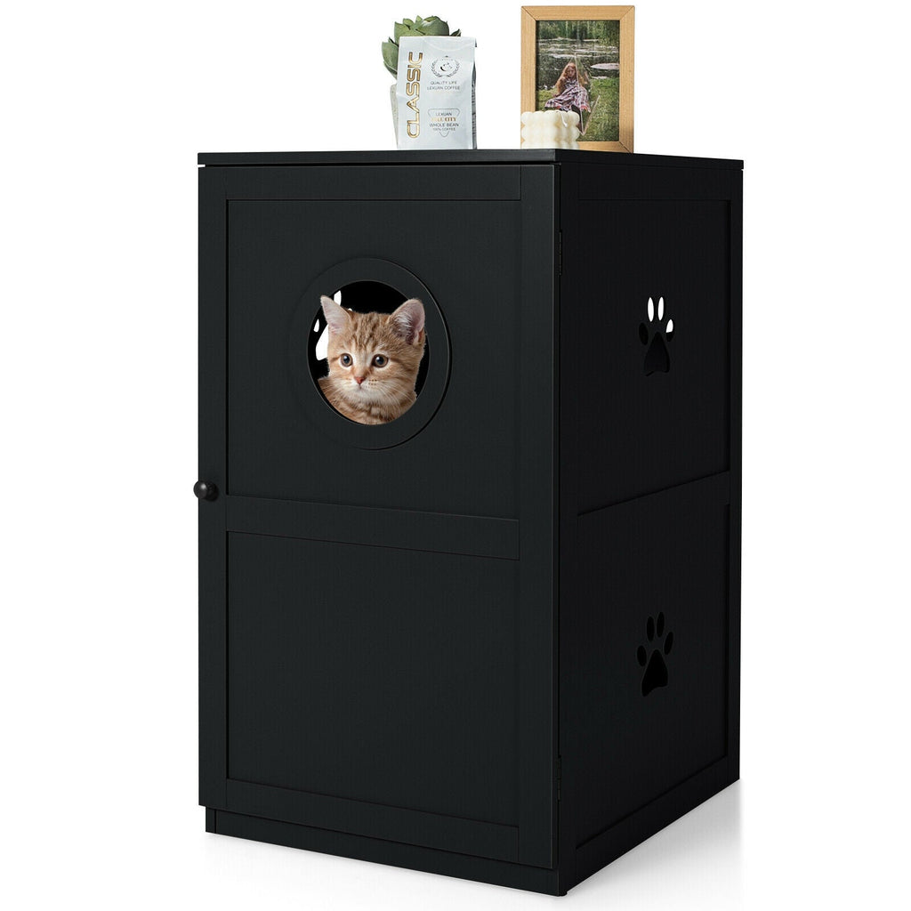 2-tier Litter Hidden Cat House With Anti-toppling Device