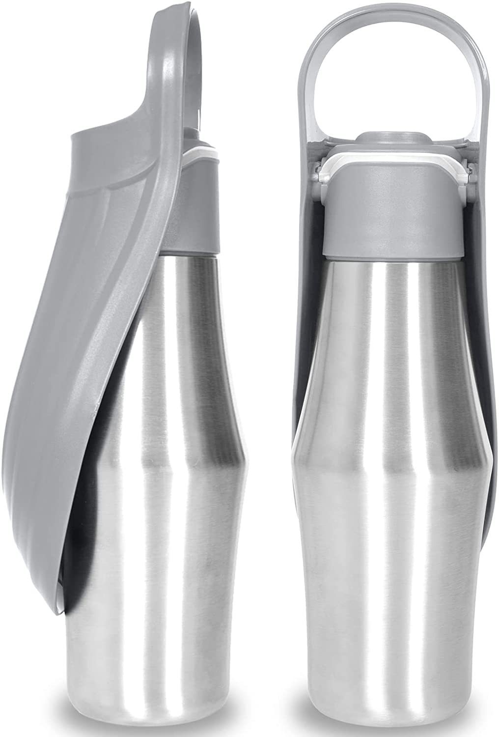 New Portable Pet Dog Water Bottle Soft Silicone Leaf Design For Dog Pets Outdoor Travel Drinking Bowls Water Dispenser Grey
