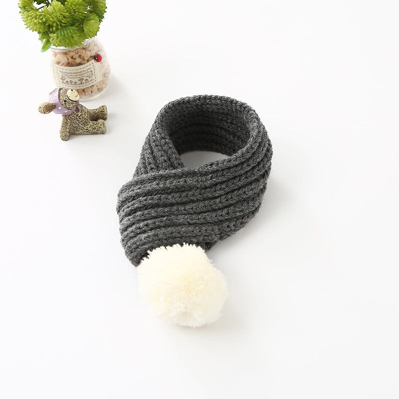 Wool scarf cat and dog accessories pet scarf Grey
