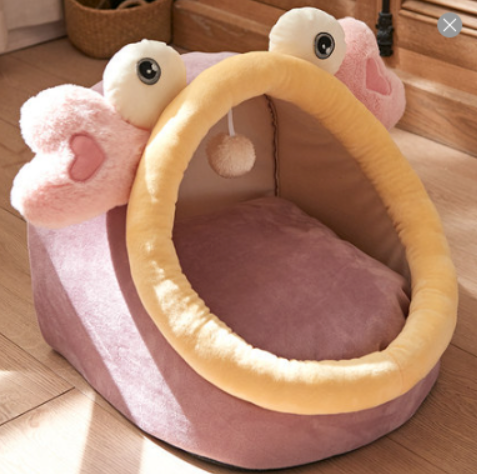 Universal Four Seasons Cat House Bed - Removable & Washable Pink crab NEW M