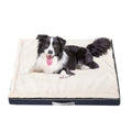 FAOLONE Memory Foam Dog Bed for Extra Large Dogs Washable Dog BedsOrthopedic Waterproof Large Dog Bed with Washable Removable Cover (M White Blue) White Blue M (36"x28"x4")
