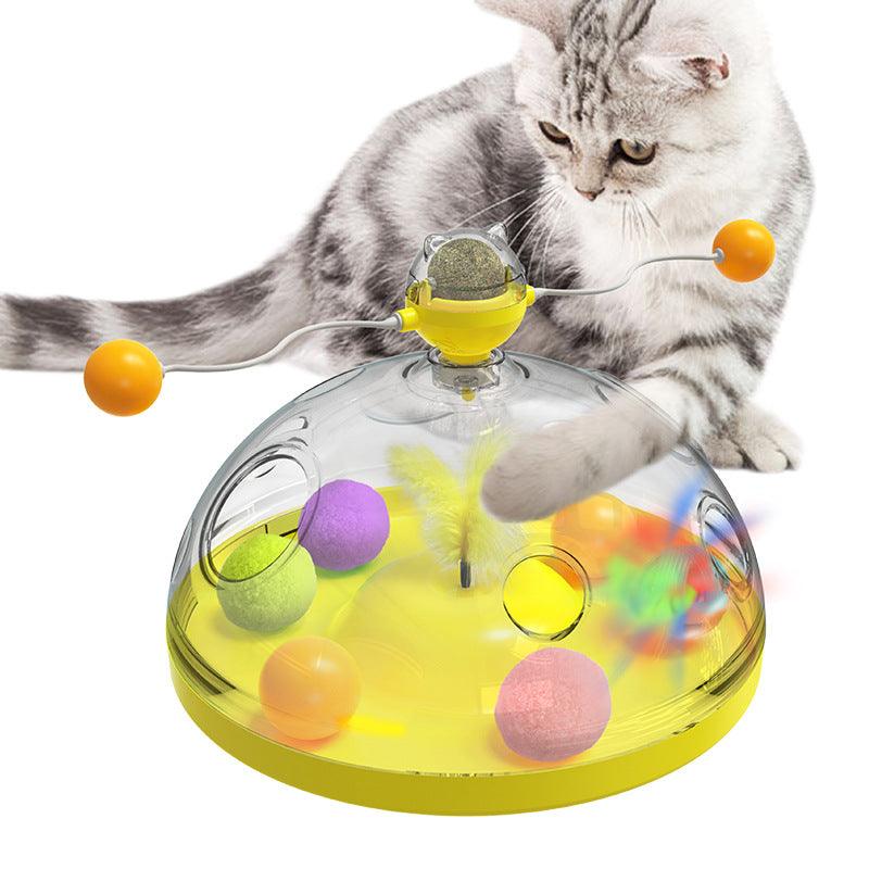 Whisker Wonderland: Interactive Cat Toy Extravaganza Cat Treasure Box Yellow