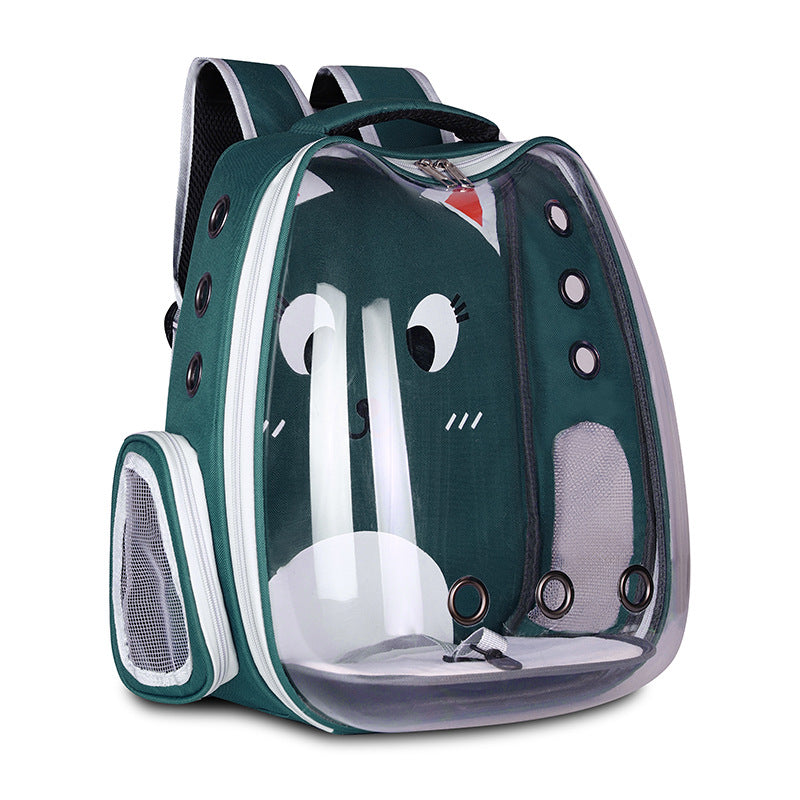 Pet Space Breathable Shoulder Cat Dog Backpack Green