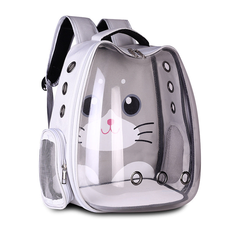 Pet Space Breathable Shoulder Cat Dog Backpack Grey