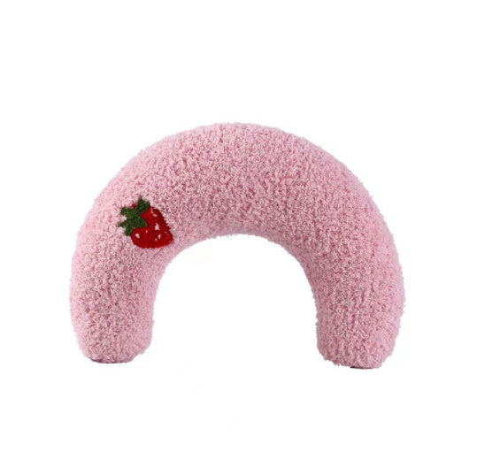 Little Pillow For Cats Fashion Neck Protector Deep Sleep Puppy U-Shaped Pillow Pets Pillow Kitten Headrest Dog Sleeping Pillow Pet Products Pink 1PCS