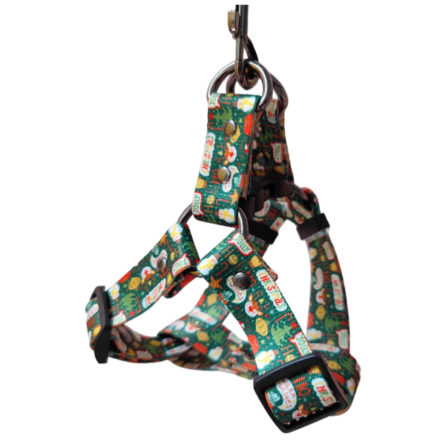 Christmas Dog Harness & Leash Set – Festive Print | Red & Green | S–XL Green 6 Style