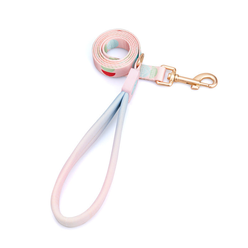 Fashion Y-shaped Chest Strap Pet Supplies Dog Leash Pink traction rope
