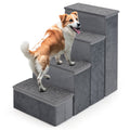 4-Step Dog Stairs Non-slip Foldable Dog Ramp with Adjustable Steps-Grey Default Title