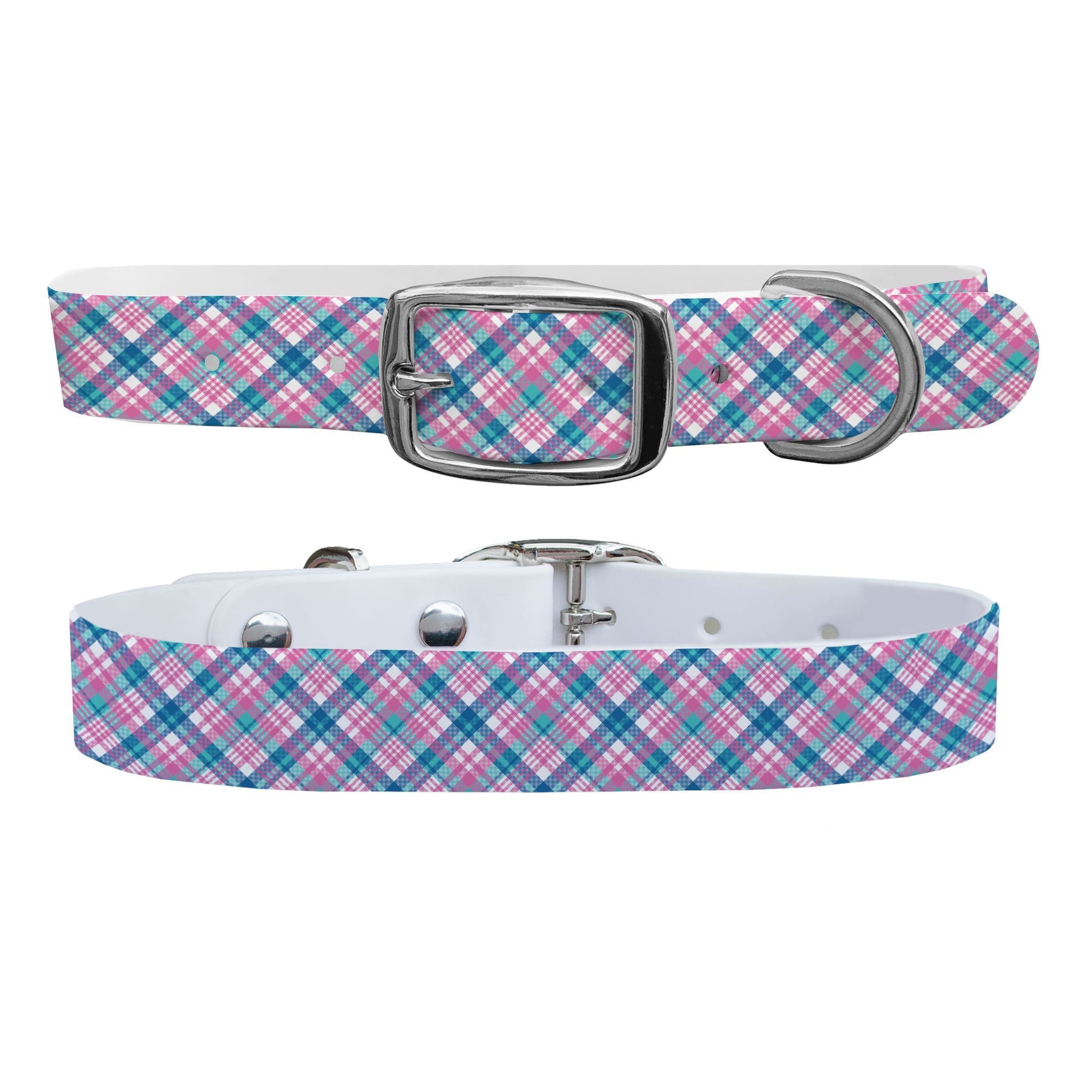 Pink Plaid Dog Collar