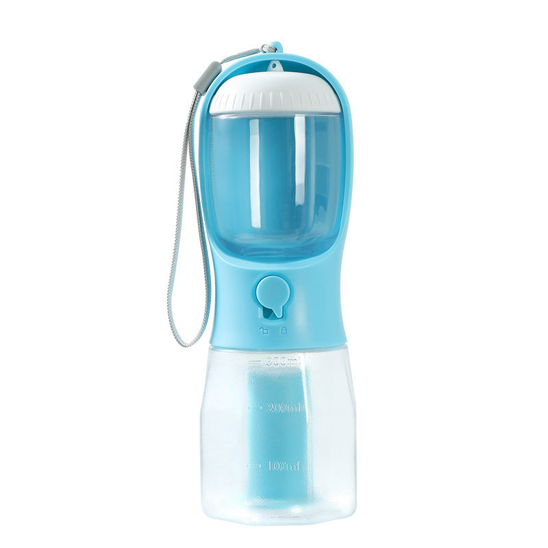 Dog Water Cup Drinking Food Garbage Bag Three-in-one Portable Small Multi-functional Pet Cups Pets Supplies 300ml Garbage Bag Turquoise