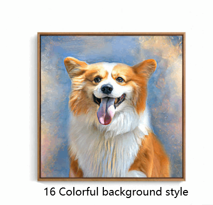 Personalized pet portraits 16style 32x32cm
