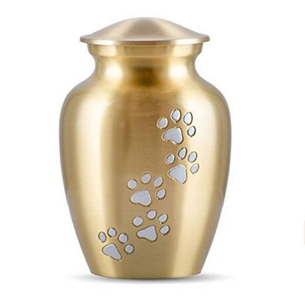 Memorial Pet Remains Urn Lettering Small Jar Pendant Gold 70x50mm