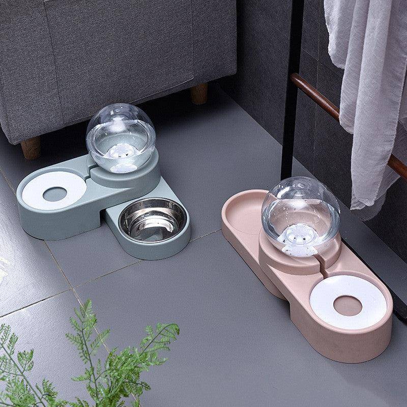 The Hydrapaws Automatic Pet Water Dispenser Plus Bowl: Eco-Friendly, Non-Electric, And High Capacity Green And Pink Set